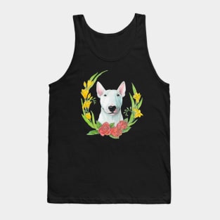 Bull terrier with flowers Tank Top